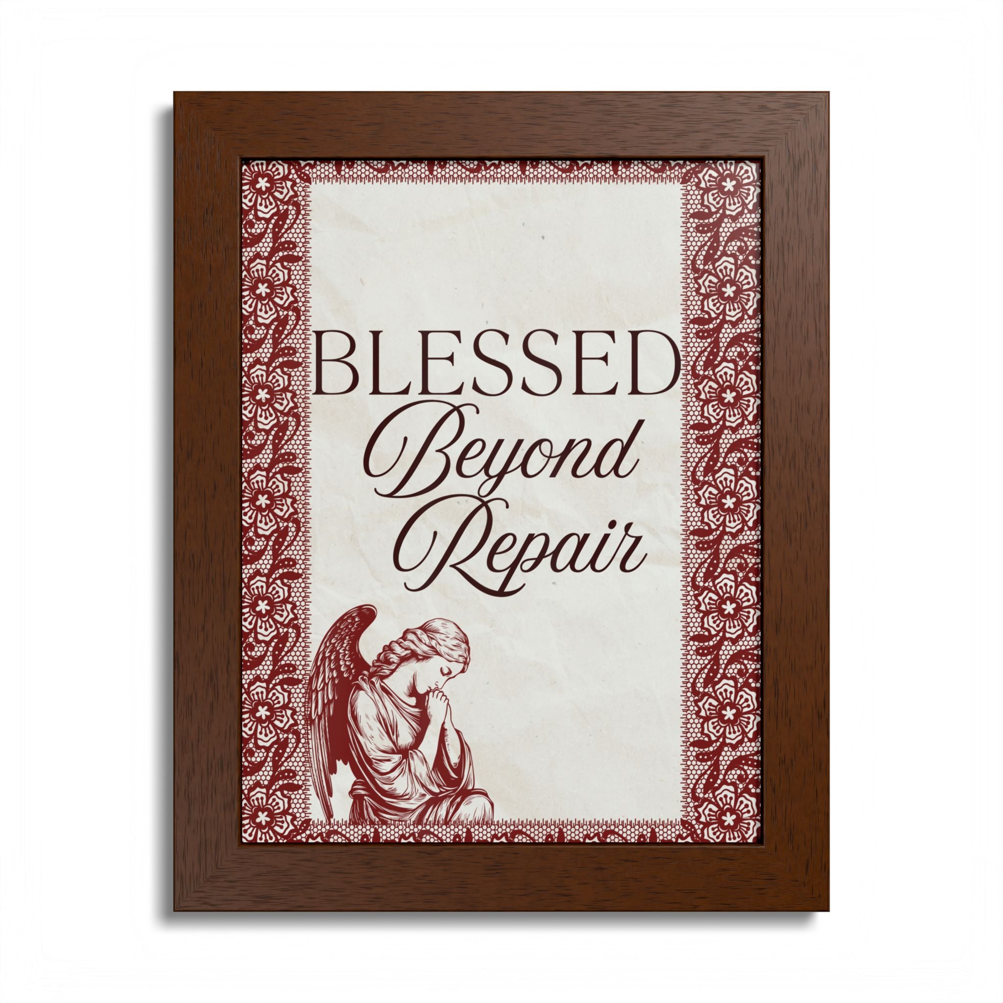 Blessed Beyond Repair™ – Vintage Angel Wall Decor Print