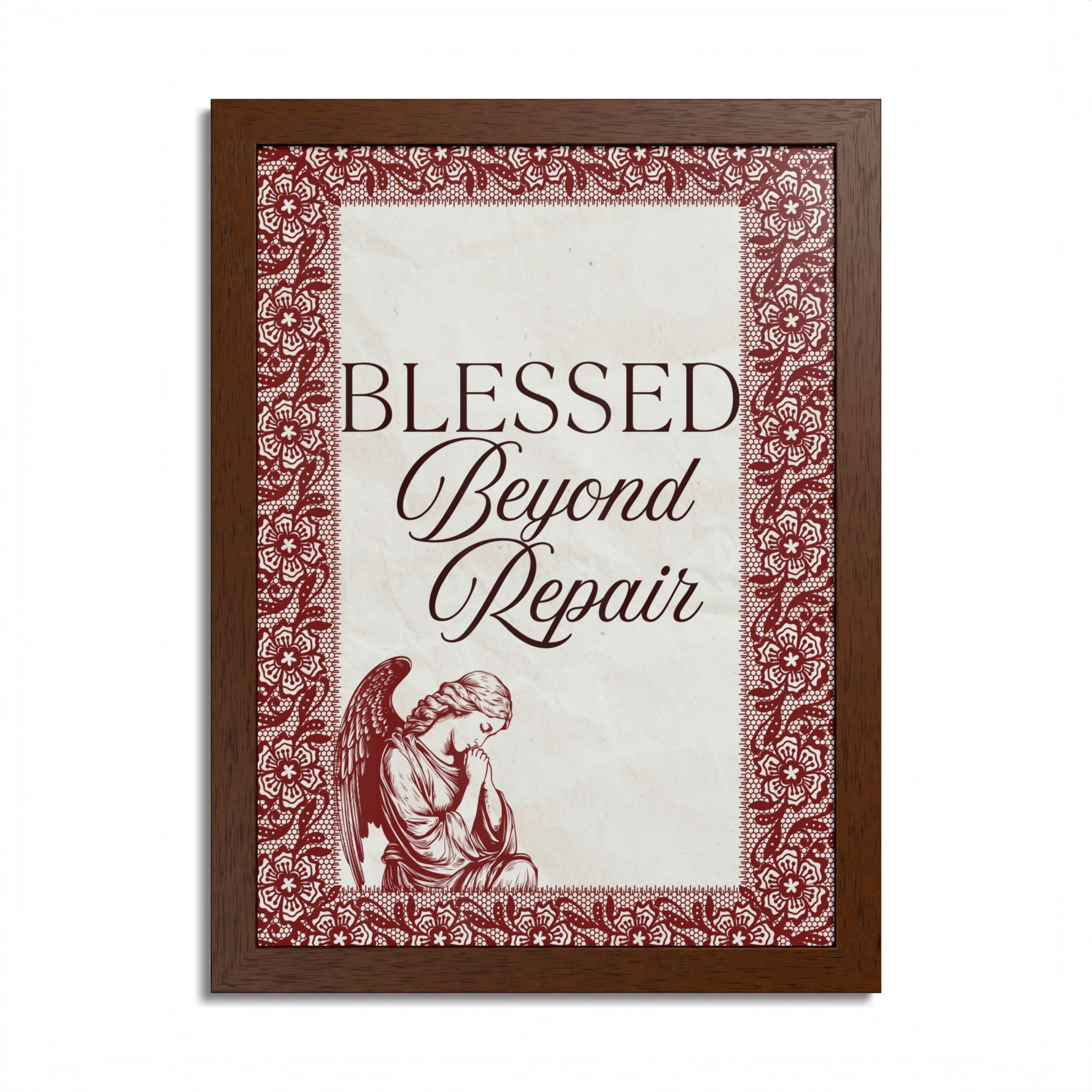 Blessed Beyond Repair™ – Vintage Angel Wall Decor Print
