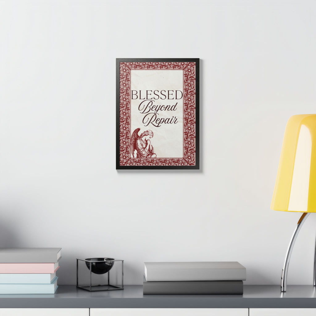 Blessed Beyond Repair™ – Vintage Angel Wall Decor Print