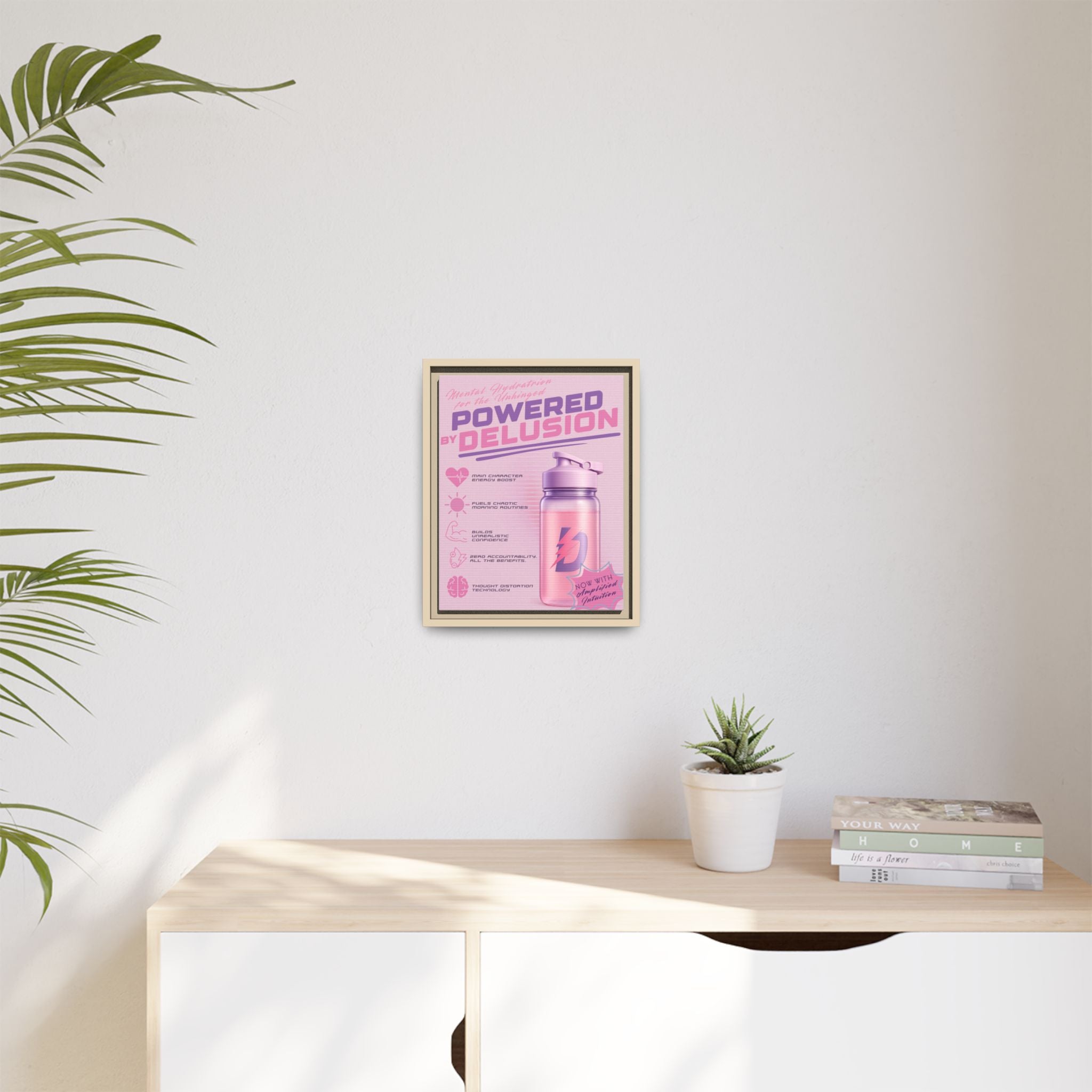 Powered by Delusion™ — Framed Canvas Wall Art