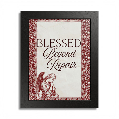Blessed Beyond Repair™ – Vintage Angel Wall Decor Print