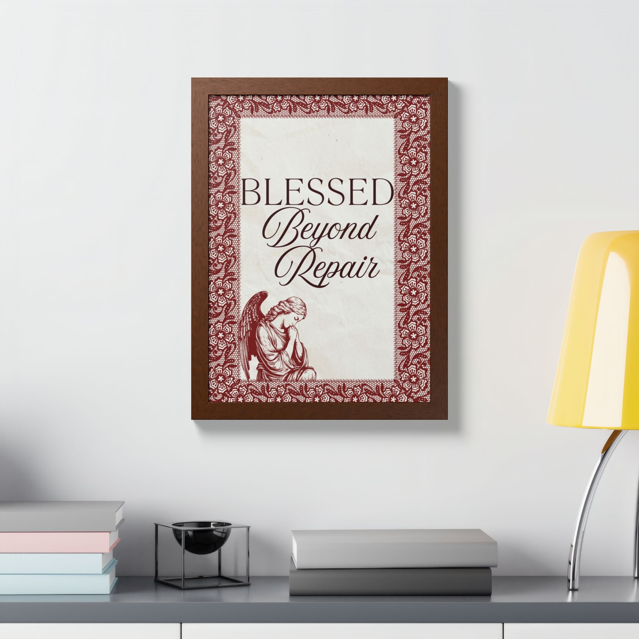 Blessed Beyond Repair™ – Vintage Angel Wall Decor Print