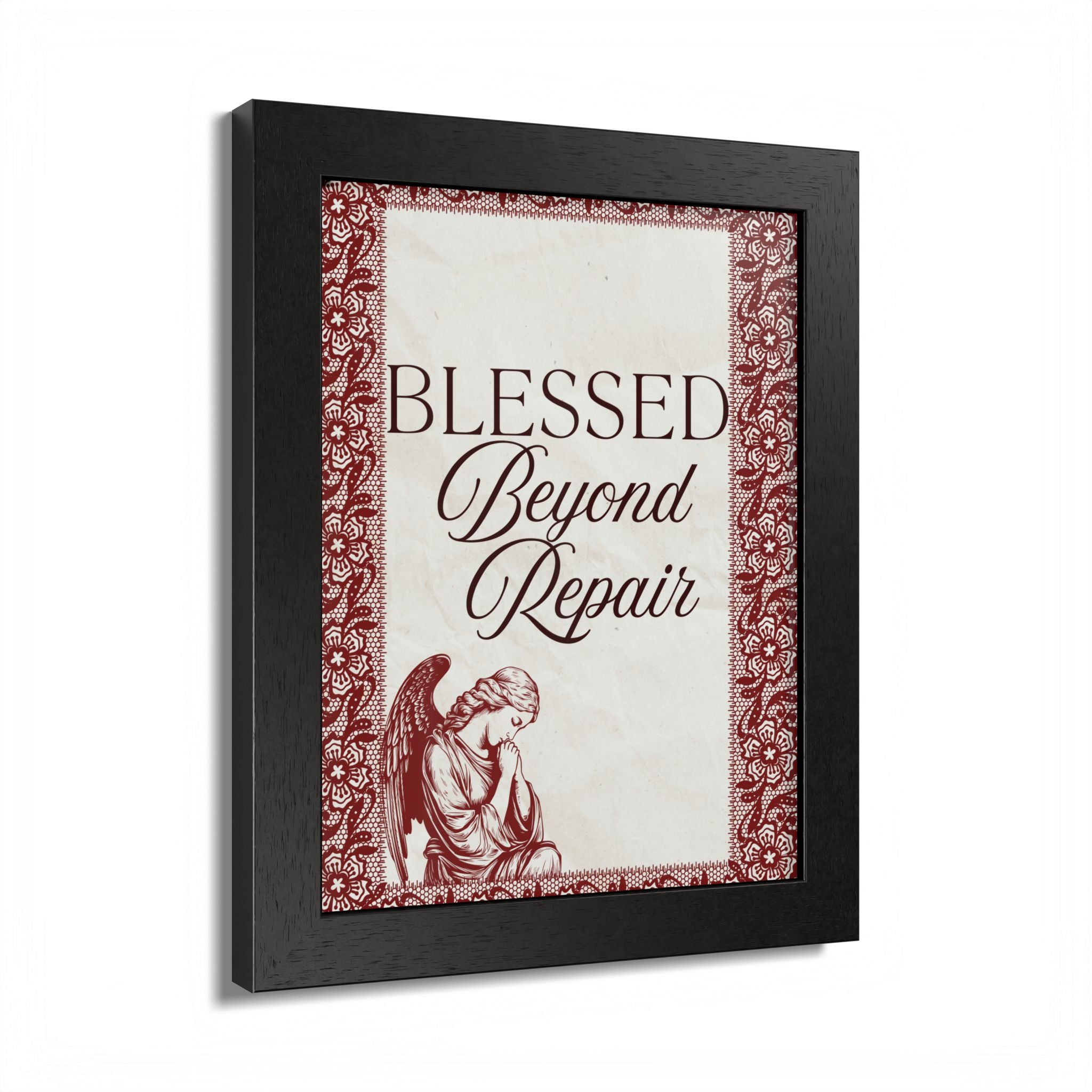 Blessed Beyond Repair™ – Vintage Angel Wall Decor Print