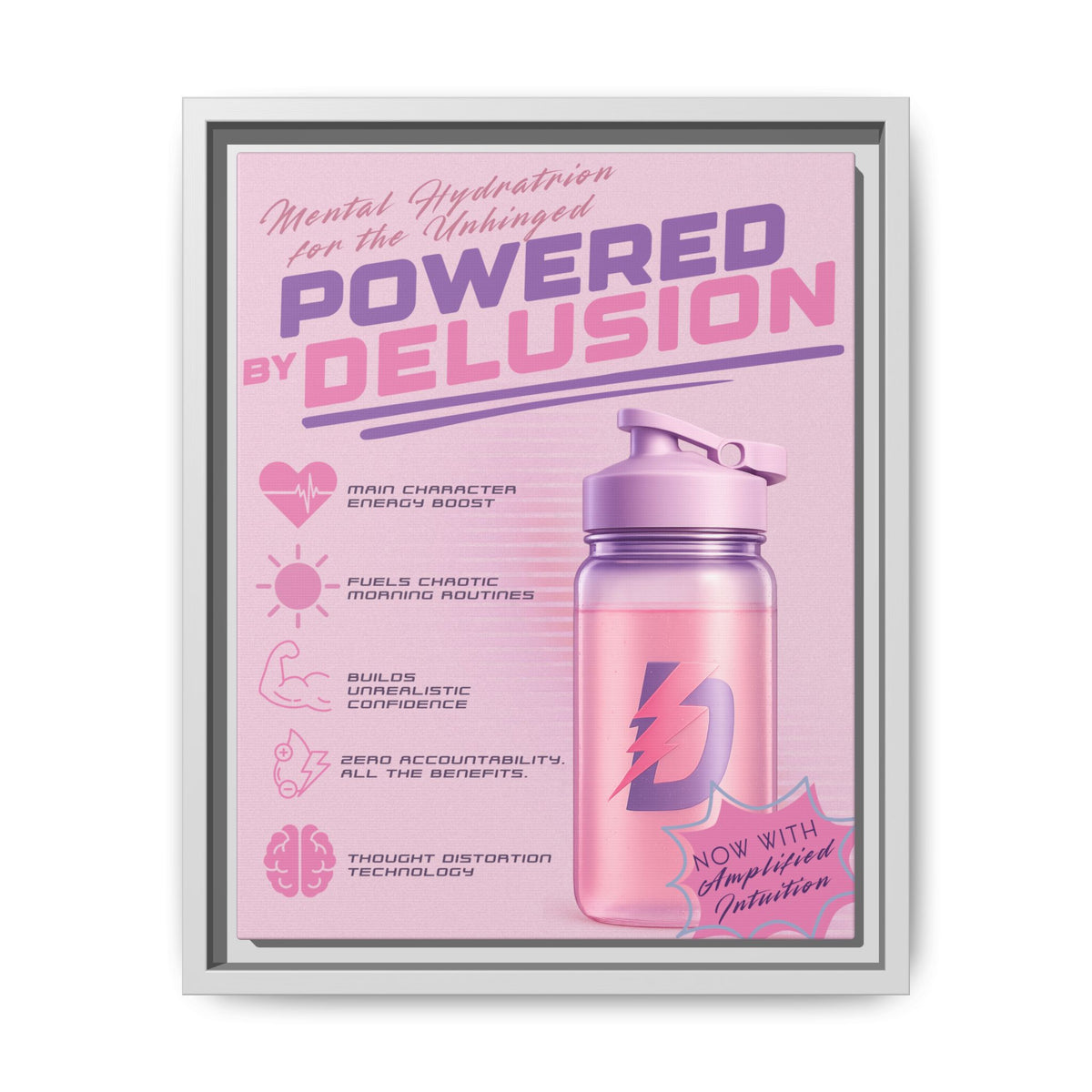 Powered by Delusion™ — Framed Wall Art