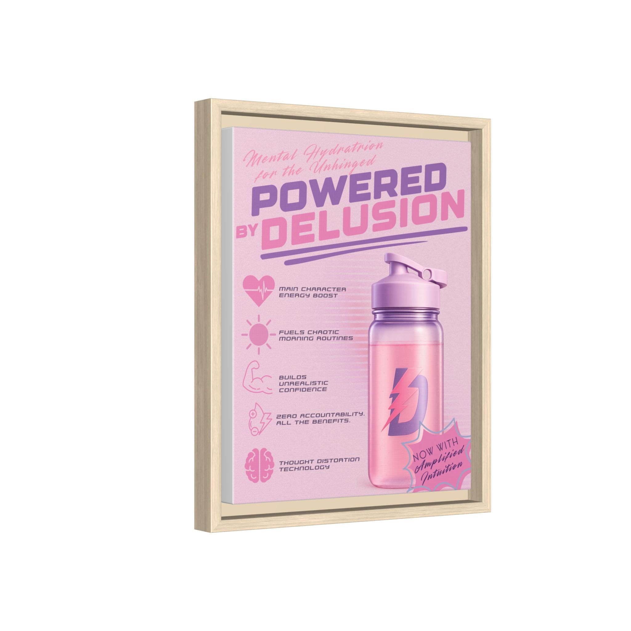 Powered by Delusion™ — Framed Canvas Wall Art