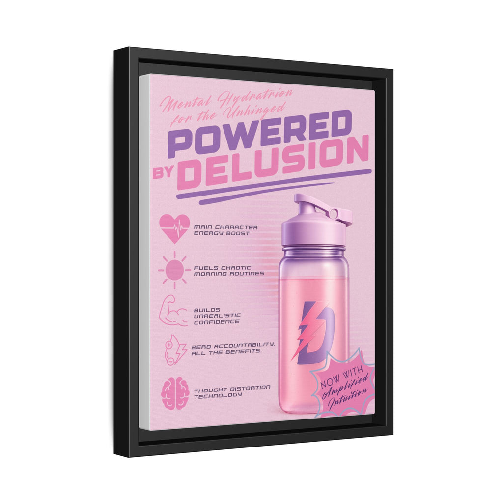 Powered by Delusion™ — Framed Canvas Wall Art