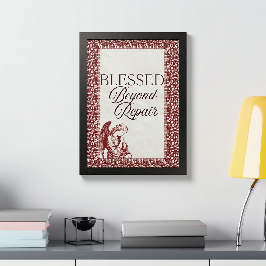 Blessed Beyond Repair™ – Vintage Angel Wall Decor Print