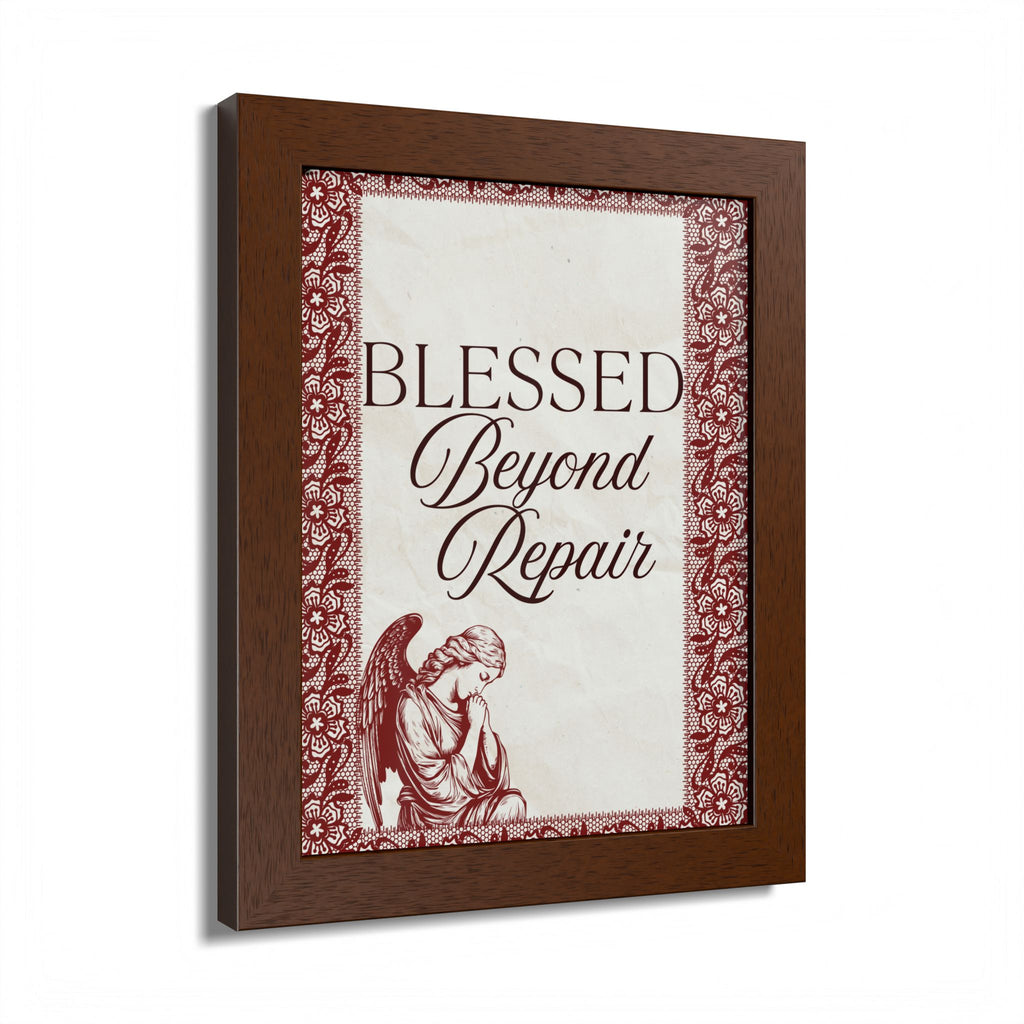 Blessed Beyond Repair™ – Vintage Angel Wall Decor Print