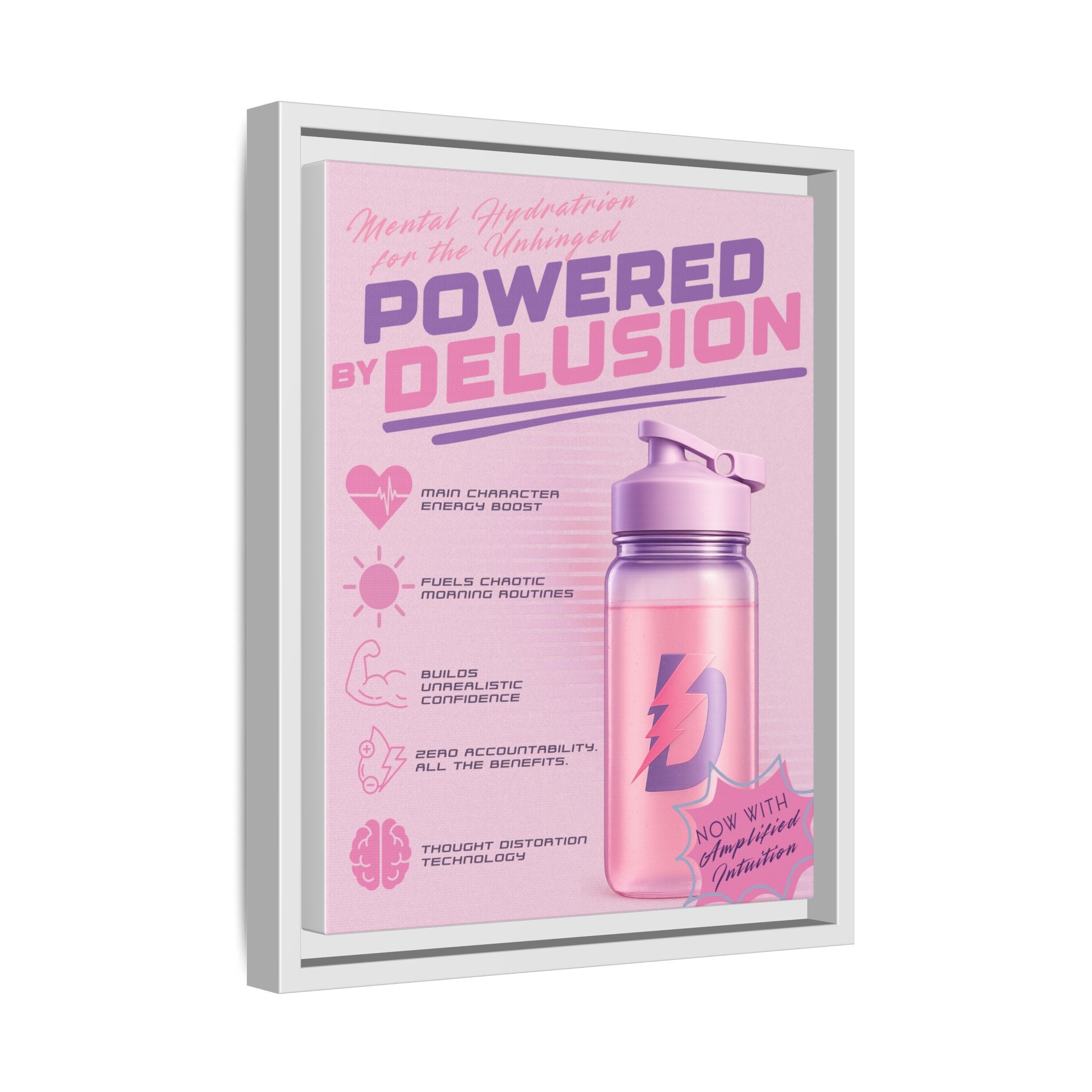 Powered by Delusion™ — Framed Canvas Wall Art